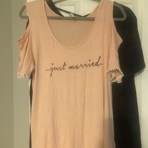 Just Married Cold Shoulder Top from David’s Bridal